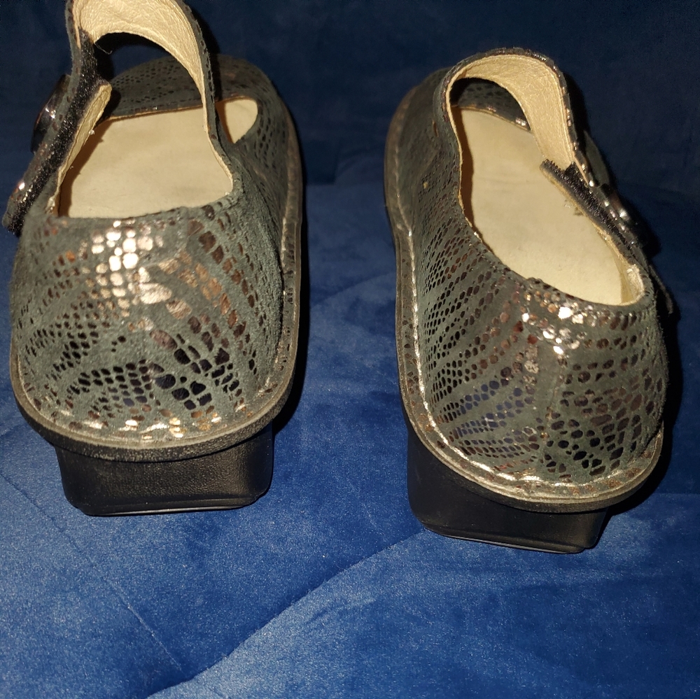 Mary Jane Metallic Black Zebra Shoes Gem